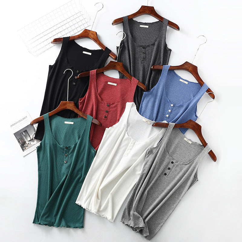 Threaded cotton women's vest