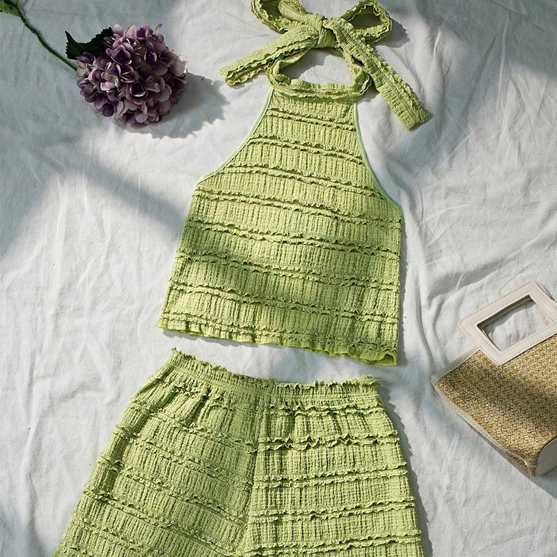 Vacation Style Sling Top Beach Short Suit