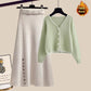 Winter Sweater Coat This Year Popular Skirt Two-piece Set