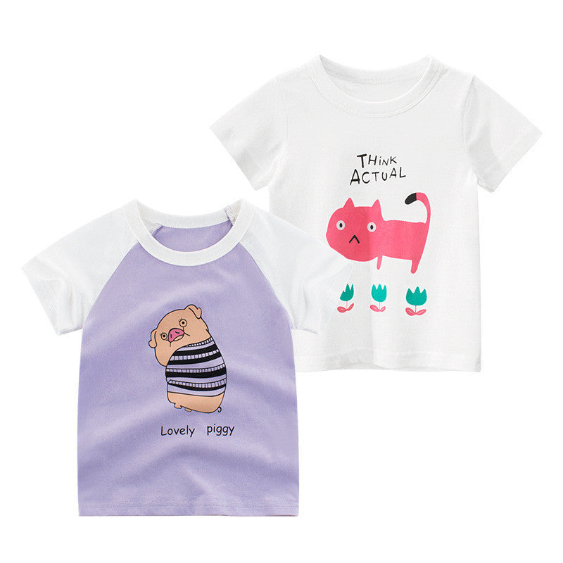 Summer Children T shirt New Korean Short Sleeve Girls Half Sleeve Top