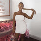 Robe courte de soirée sexy sans bretelles à dos ouvert pour femme