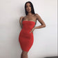 Robe courte de soirée sexy sans bretelles à dos ouvert pour femme