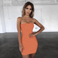 Robe courte de soirée sexy sans bretelles à dos ouvert pour femme