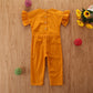 All-Match Yellow Flying Sleeves Waist Jumpsuit