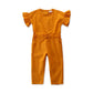 All-Match Yellow Flying Sleeves Waist Jumpsuit