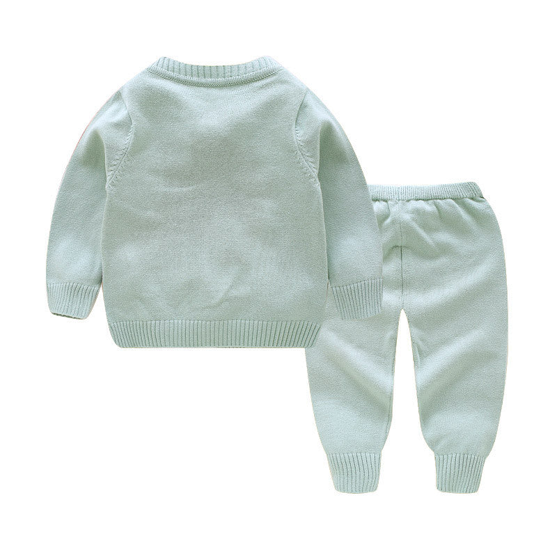 Baby's Sweater 2-Piece Set Girls' Thin Knitting Bottom Coat