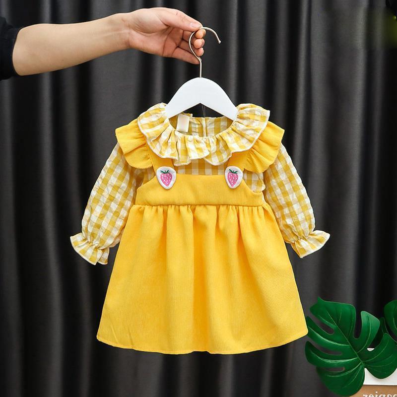 Check Long Sleeve Dress For Children