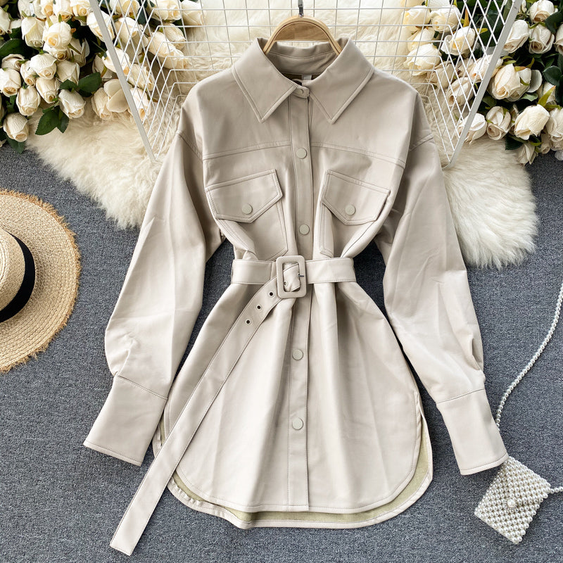 Net Red Same Style Autumn and Winter PU Leather Jacket Women