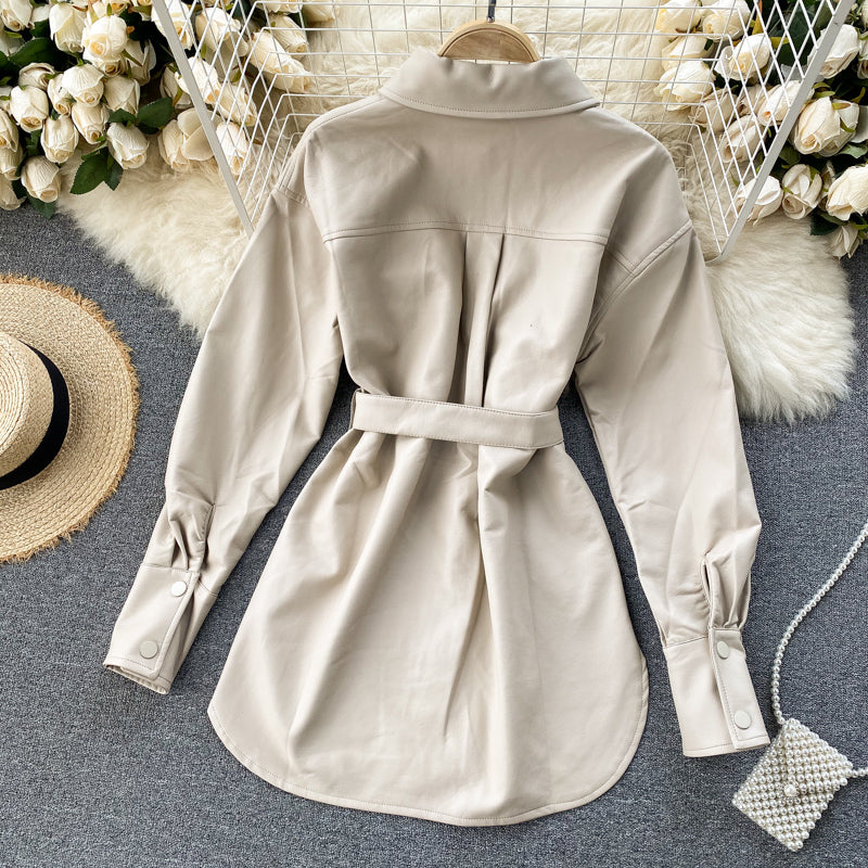 Net Red Same Style Autumn and Winter PU Leather Jacket Women