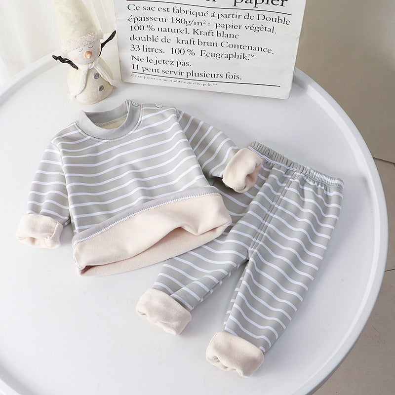 Sous-vêtements thermiques pour enfants, ensemble en velours épais
