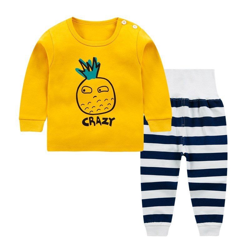 Baby Autumn Clothes Suit High Waist Belly Protector Keep Warm