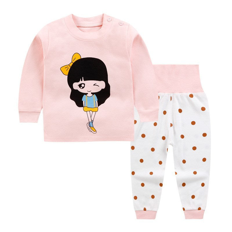Baby Autumn Clothes Suit High Waist Belly Protector Keep Warm