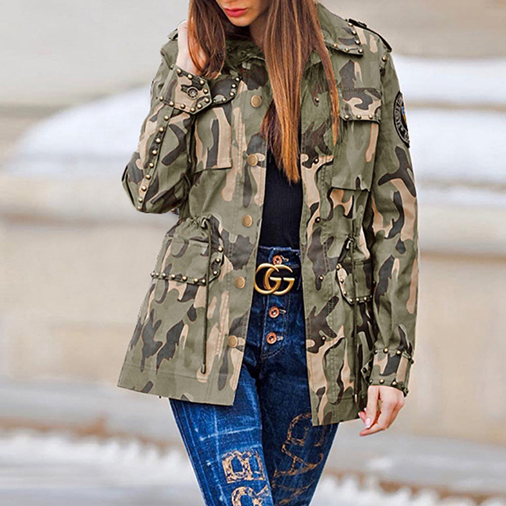 Cool Camouflage Tooling With Rivet Patch And Multi-bag Drawstring