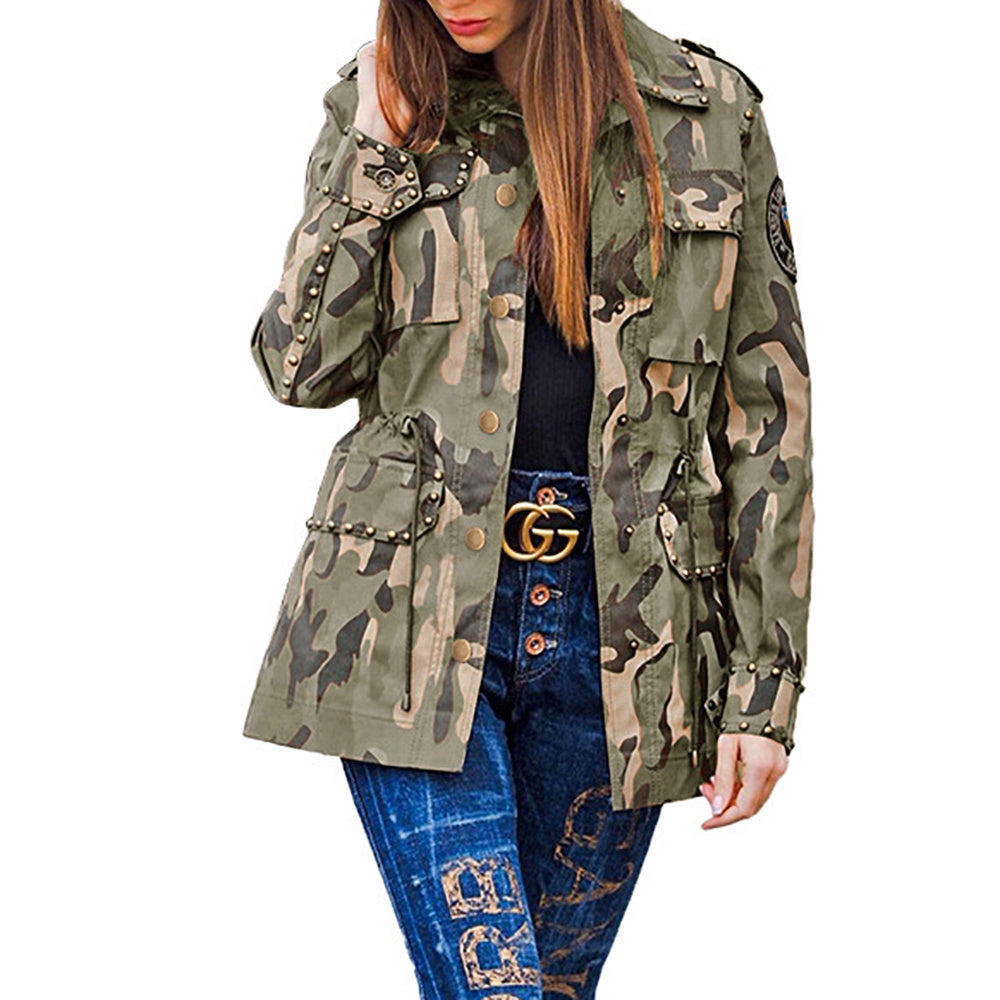 Cool Camouflage Tooling With Rivet Patch And Multi-bag Drawstring