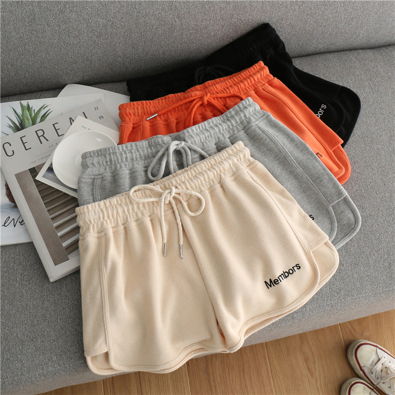 Short de sport ample à broderies pour femme, pantalon de yoga, de course, décontracté et ample
