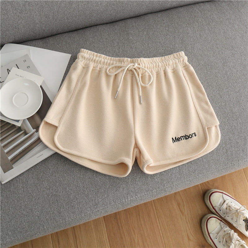 Short de sport ample à broderies pour femme, pantalon de yoga, de course, décontracté et ample