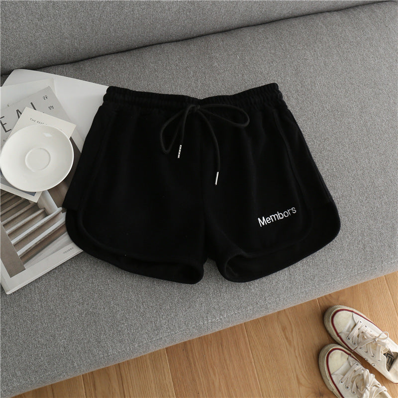 Short de sport ample à broderies pour femme, pantalon de yoga, de course, décontracté et ample
