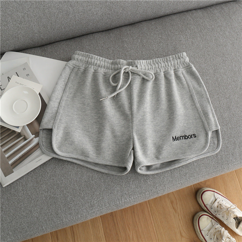 Short de sport ample à broderies pour femme, pantalon de yoga, de course, décontracté et ample