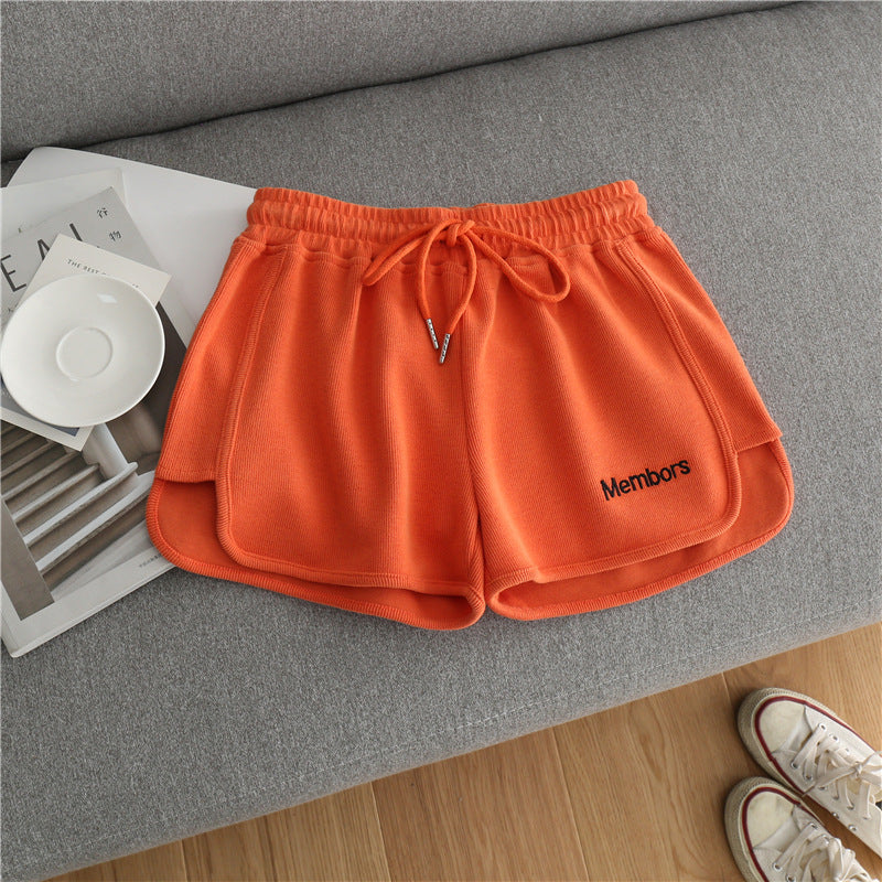 Short de sport ample à broderies pour femme, pantalon de yoga, de course, décontracté et ample