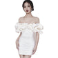 Ruffle One-Shoulder Tube Top Halter Dress