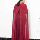Robe en mousseline de soie à manches longues pour femme, vêtements tendance avec strass