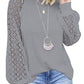 Round Collar Long Sleeves Lace Stitching Blouse Woman
