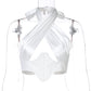 Lace-Up Halter Stitching Camisole Women