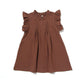 Princess Dress Lace Flying Sleeves Solid Color Linen Girl Dress