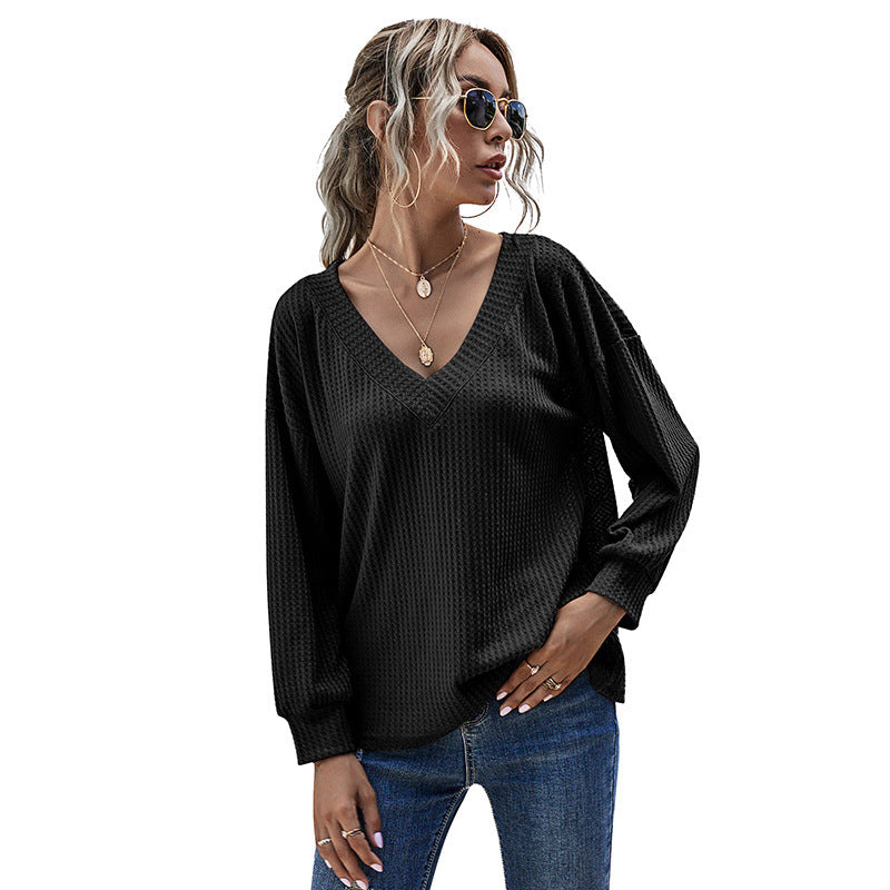 Large Size Long-Sleeved Women's Knitted Bottoming Shirt