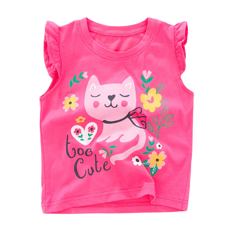 Summer New Children's Clothing Cotton T-shirt Round Neck