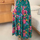 Women's Fashion Elegant Floral Cotton Silk Home Dress