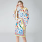 Robe imprimée pour femmes, style européen et américain, à la mode