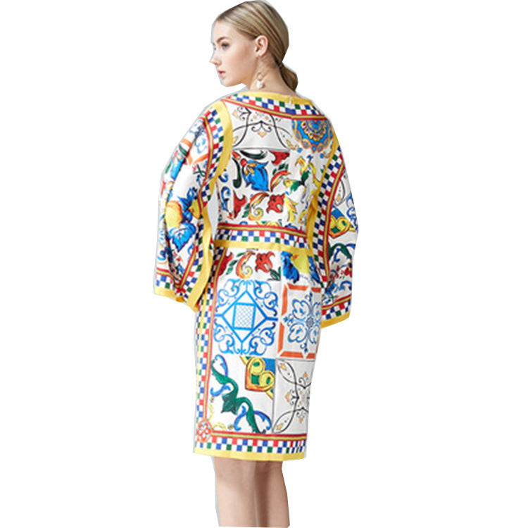 Robe imprimée pour femmes, style européen et américain, à la mode