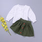 Two-Piece Long-Sleeved Lace Blouse Baby Girl Short Skirt