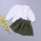 Two-Piece Long-Sleeved Lace Blouse Baby Girl Short Skirt