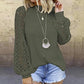 Round Collar Long Sleeves Lace Stitching Blouse Woman