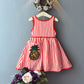 Fashionable And Cute Girls' Striped Sleeveless Backless Dress