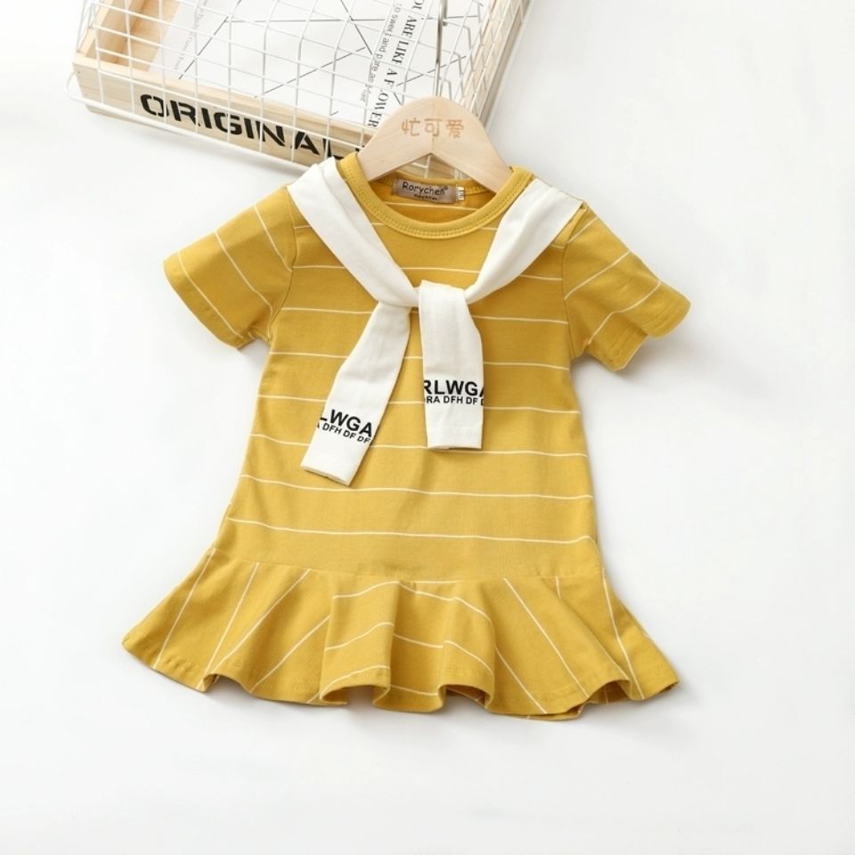 Girls Loose Small Fresh Striped Skirt