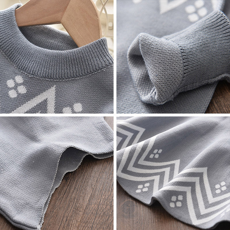Pull décontracté et jupe tricotée style western pour enfant