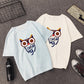 Cartoon Print Top Half Sleeve Bottoming Shirt T-shirt
