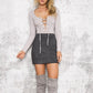 Ladies Leather Suede Pencil Skirt Bodycon Short Skirts Women