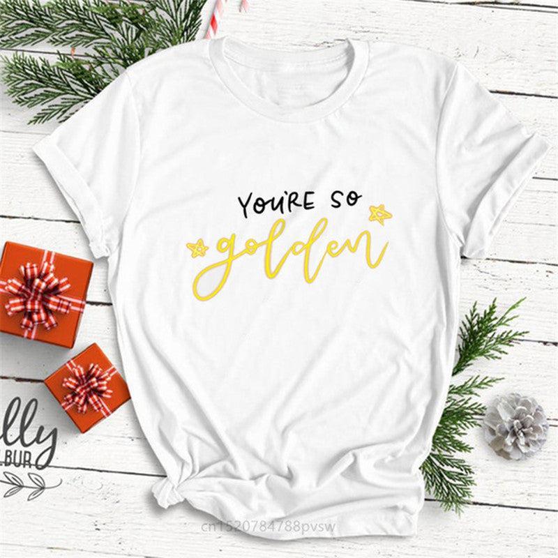 Hip Hop Harry Style Personality Letter Print Women T-shirt Short Sleeve