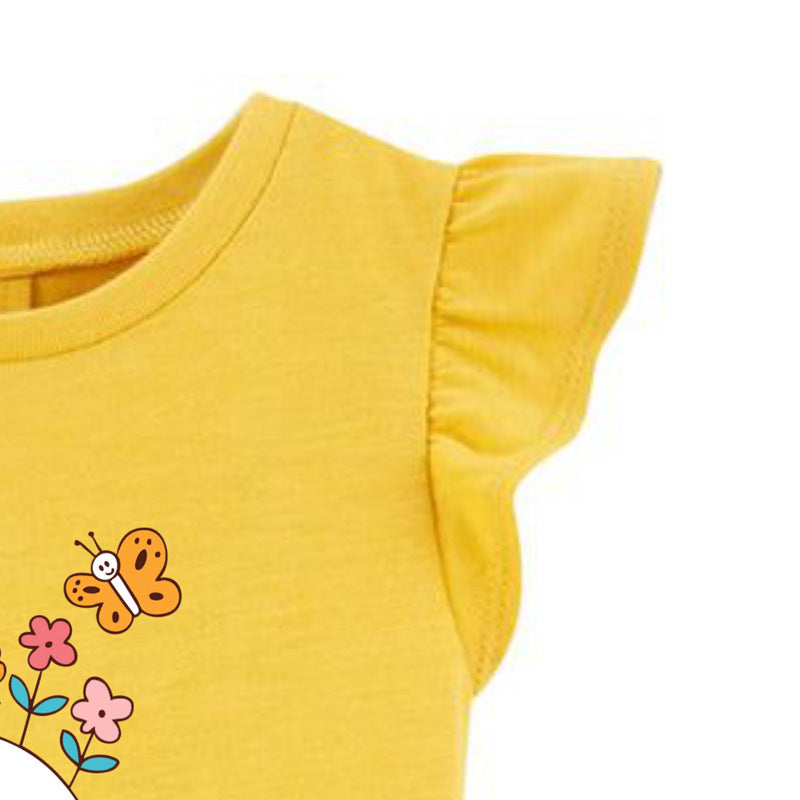 Fashion Cute Girls Cotton Short Sleeve Dress