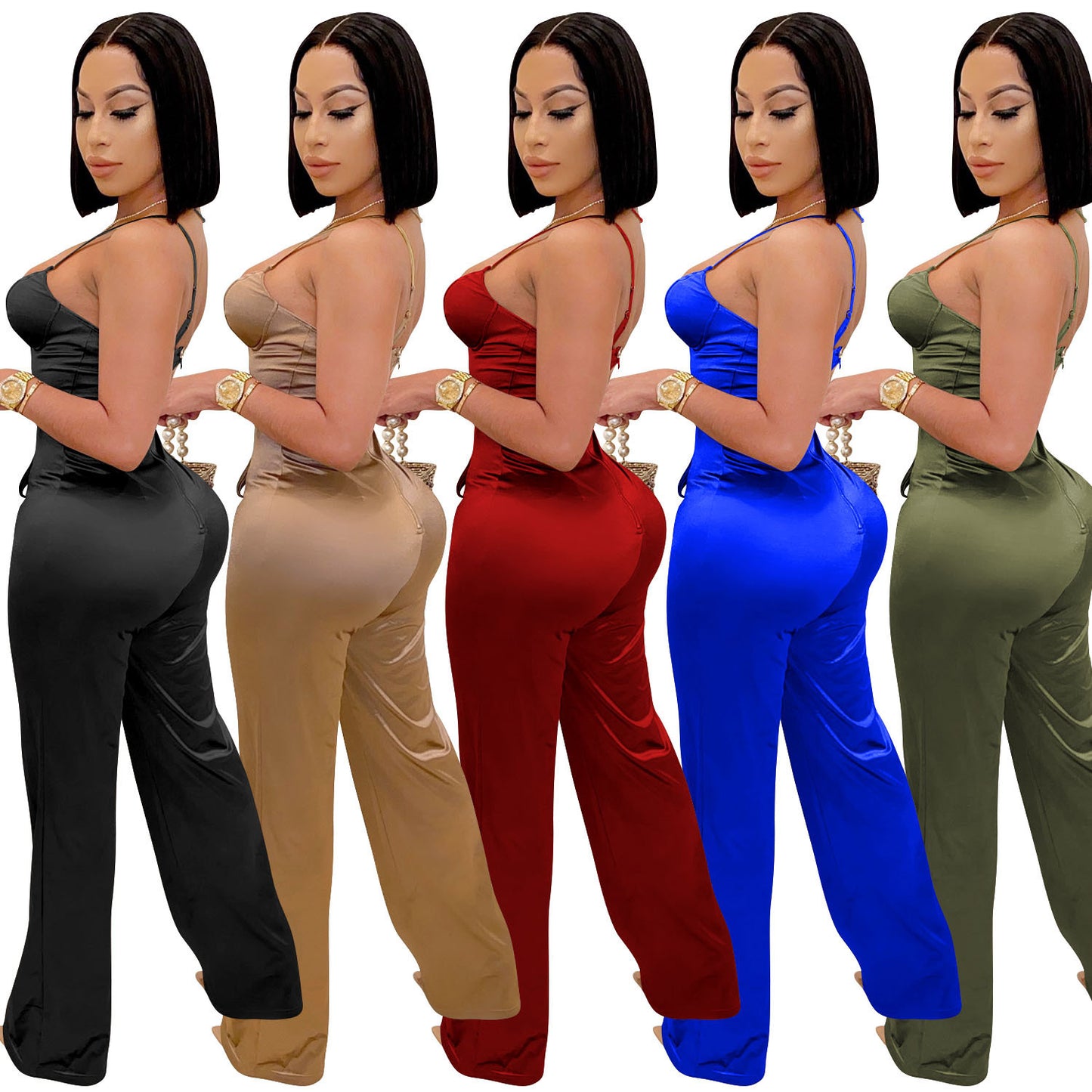 Nouvelles combinaisons sexy, pantalons droits, tempérament récréatif