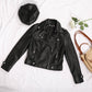 Veste en cuir slim coréenne