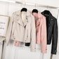 Veste en cuir slim coréenne