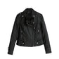 Veste en cuir slim coréenne