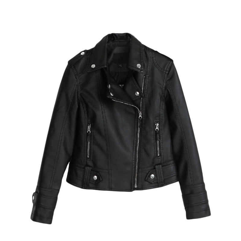 Veste en cuir slim coréenne