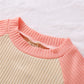 Ensemble t-shirt à manches longues et pantalon à rayures multicolores