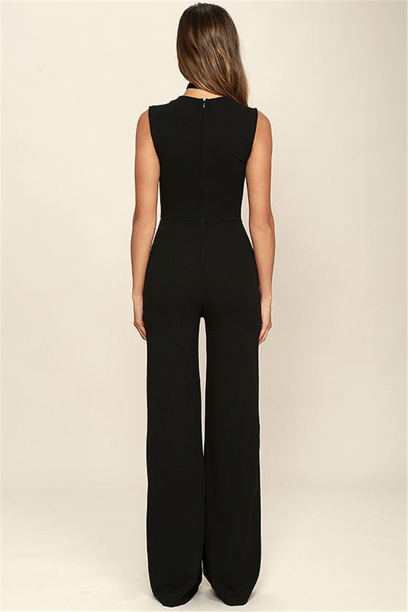 Square Neck Slim Women's Jumpsuit Flared Trousers
